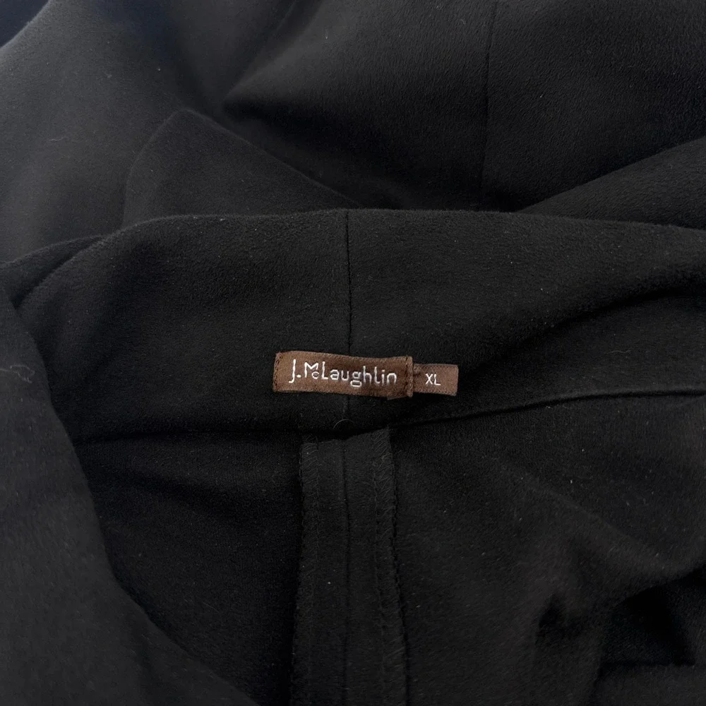 J. McLaughlin Camino Faux Suede Sheath Black Sleeveless Cowl Neck Dress‎ XL - Picture 5 of 9